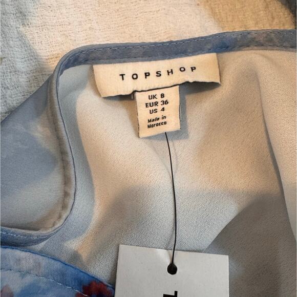 Topshop Floral Asymmetric Midi Skirt - Size 4 - Picture 7 of 8